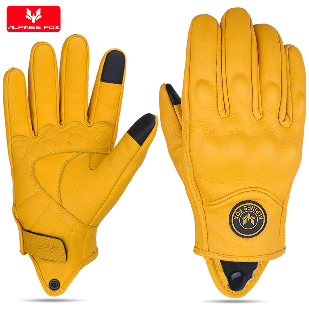 Horse Riding Glove - Guantes de cuero vintage para motocicleta,
