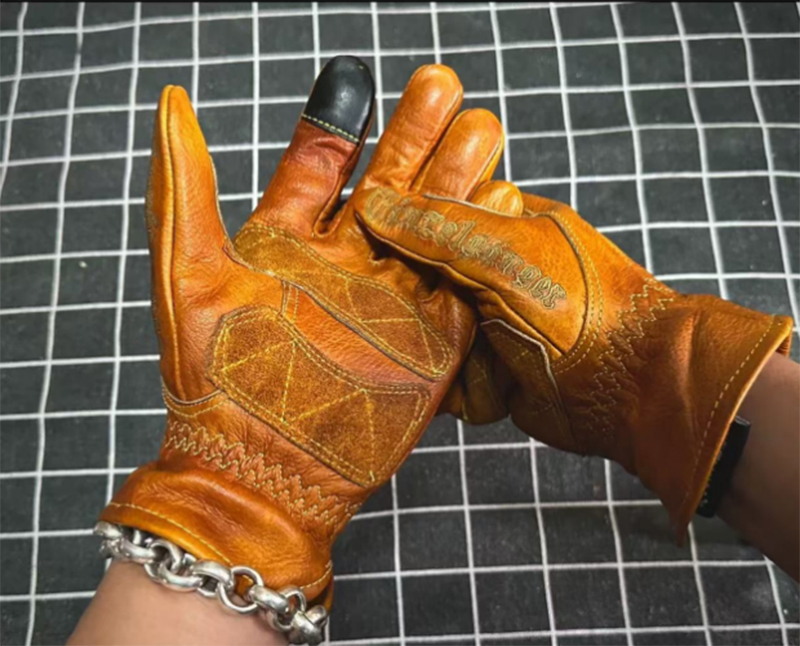 Horse Riding Glove - Guantes de motocicleta Retro de cuero